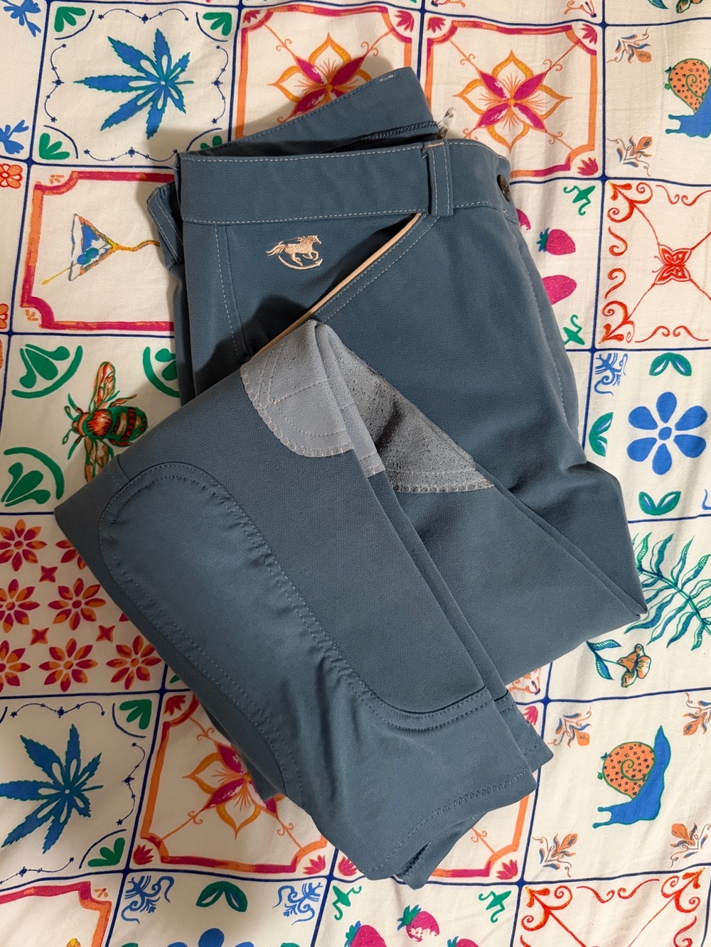 smartpak piper blue knee patch breeches 30R riding equestrian pants leggings